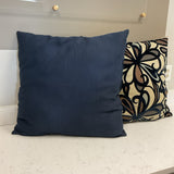 Pair of Navy Swirl Pillows w/Navy Back