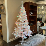 6.5' White Chirstmas Tree w/Mulitcolor Lights
