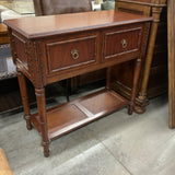 Ethan Allen 2 Drawer Bamboo Console