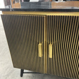 Homestock Electric Elegance Black & Gold 4 Door Console