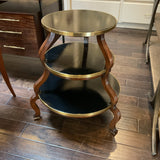 3 Tier Black and Gold Table