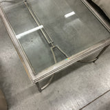 Silver Glass Top Cocktail Table