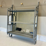 Gray Mirrored Wall Shelf