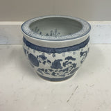 Blue and White Fish Bowl
