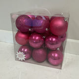 Set of 18 Pink Ornaments