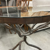 Round Glass Top Metal Base Table