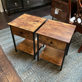 Pair Industrial End Tables