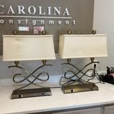Pair of Scroll Lamps (as is)
