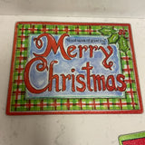 Merry Christmas Glass Cutting Board