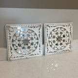 Pair of Square Carved Mirrors