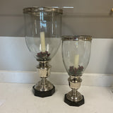 Set of 2 Nickel Plated Candle Hurricanes