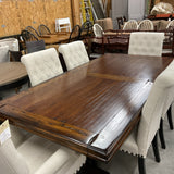 German Table with Extension Leaf and 6 Coaster Chairs