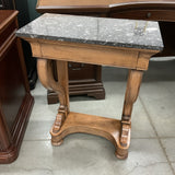 Antique French Marble Top Walnut Console