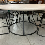 Magnolia Home Round Table, 6 Metal Chairs