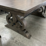 Bellamy Peppercorn Magnussen Home Table with 2 Leaves and 8 Chairs