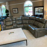 Haverty's Aviator Electric Reclining Sectional w/Adjustable Lumbar & Headrest