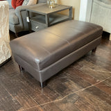 Abbyson Leather Storage Ottoman