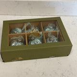 Set of 6 Teal Ornaments