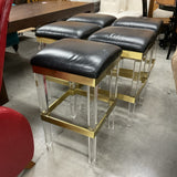 Set of 5 Butler Specialty Acrylic and Leather Barstools