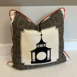 Red and Black Pagoda Pillow (477ATP22RdBLKPAGODA)
