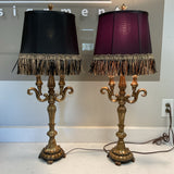 Pair of Hollywood Regency Gold Lamps