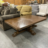 Wooden Pedestal Cocktail Table