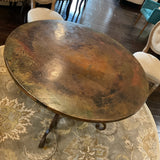 48" Copper Table with Metal Base