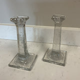 Pair of Glass Candleholders
