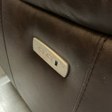 Brown Leather Power Reclining Loveseat