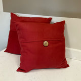 Pair of Red Button Pillows