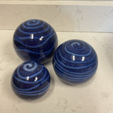 Set of 3 blue Decorative Balls