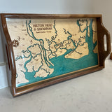 Nautical Wooden map Tray of Hilton Head and Savannah