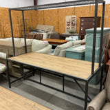 Metal & Wood Display Table W/ Wire Grid Top