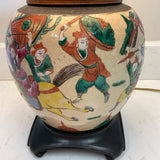 Oriental Lamp with Red Shade