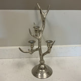 Silver Antler Candleholder