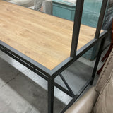 Metal & Wood Display Table W/ Wire Grid Top