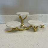 2 Tier Gold Antler Tray
