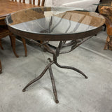 Round Glass Top Metal Base Table