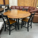 Counter Height Table with Fold-Out Leaves & 4 Stools