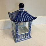 Blue and White Ceramic Pagoda Lantern