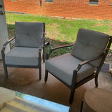 Pair of Metal Oudoor Chairs w/Sunbrella Cushions
