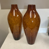 Pair of Brown Glass Vases
