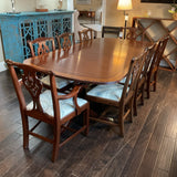 Henkel Harris Table, 8 Chairs, 3 Leaves, Table Pads