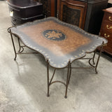 Brown & Black Metal Cocktail Table