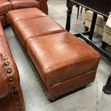 Leather Sectional Sofa with Storage Ottoman