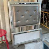 Silver Tufted Twin Bed (R)