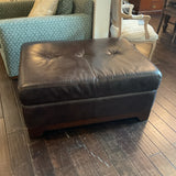 Haverty's  Leather Storage Ottoman As Is