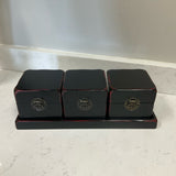 4 Piece Black & Red Decorative Box Set