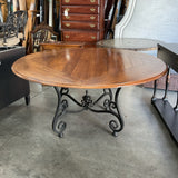 60' Round Dining Table with Metal Base