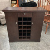 Crate & Barrel Wine Cabinet on Casters As Is